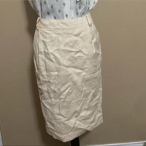 Cream, Banana Republic skirt. With belt loops and pockets
